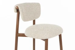 Chaise de bar en tissu beige et métal marron 65cm Léo - The Cool Republic
