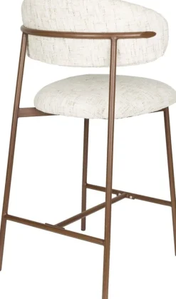 Chaise de bar en tissu blanc 65cm Finn - The Cool Republic