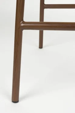 Chaise de bar en tissu blanc 65cm Finn - The Cool Republic
