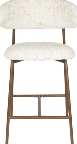 Chaise de bar en tissu blanc 65cm Finn - The Cool Republic