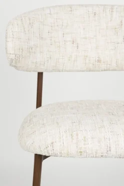 Chaise de bar en tissu blanc 65cm Finn - The Cool Republic