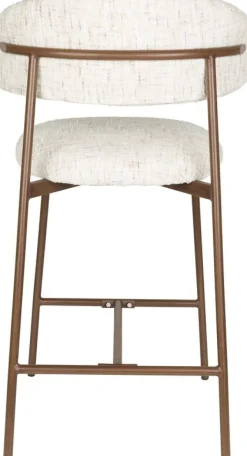 Chaise de bar en tissu blanc 65cm Finn - The Cool Republic