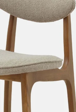 Chaise de bar en tissu bouclé beige et frêne naturel 90cm Série 200-190 - 366 Concept