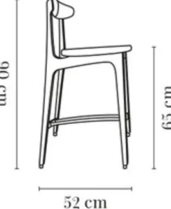 Chaise de bar en tissu bouclé et frêne naturel 100cm Série 200-190 - 366 Concept