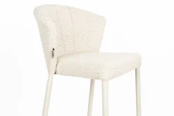 Chaise de bar en tissu et métal beige 73cm Georgia - Dutchbone