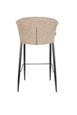 Chaise de bar en tissu marron et métal noir 73cm Georgia - Dutchbone