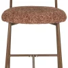 Chaise de bar en tissu marron rouge 65cm Finn - The Cool Republic