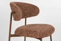 Chaise de bar en tissu marron rouge 65cm Finn - The Cool Republic