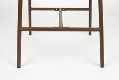 Chaise de bar en tissu marron rouge 65cm Finn - The Cool Republic
