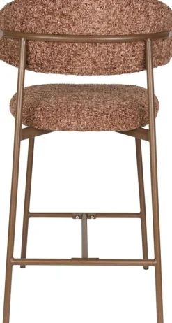 Chaise de bar en tissu marron rouge 65cm Finn - The Cool Republic