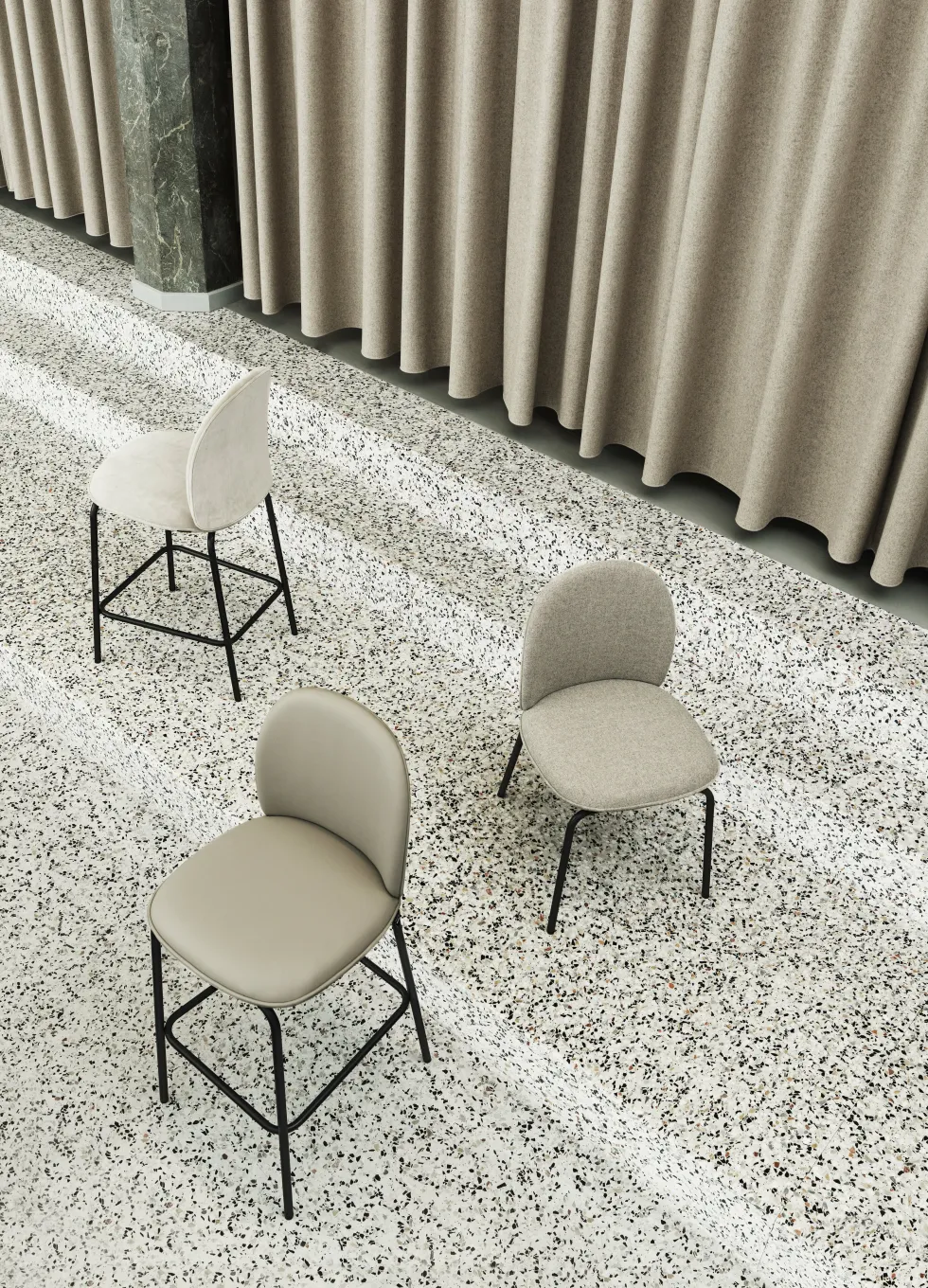 Chaise de bar en tissu synergy lds08 75 cm Ace - Normann Copenhagen