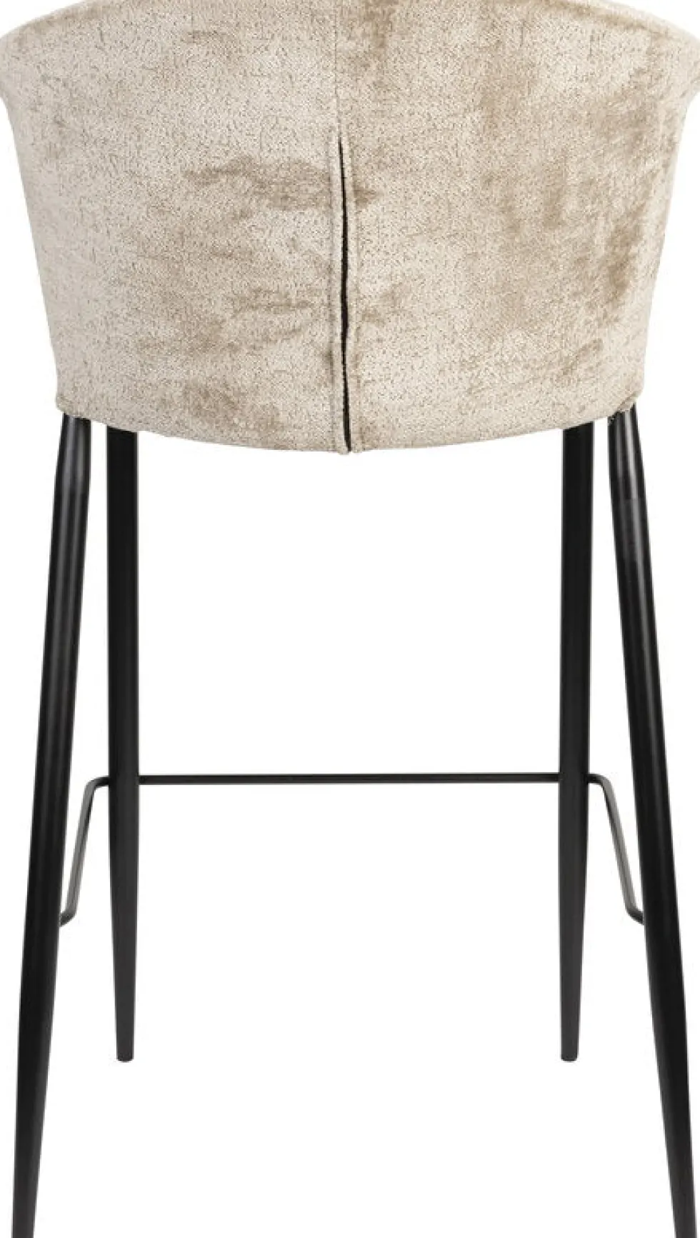 Chaise de bar en velours beige et acier noir Georgia - Dutchbone