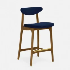Chaise de bar en velours sierra et frêne naturel 90cm Série 200-190 - 366 Concept
