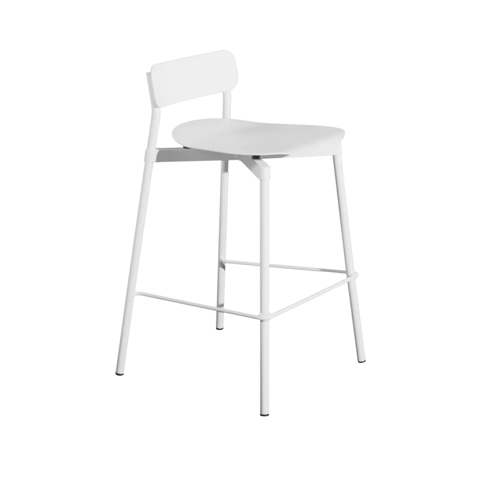 Chaise de bar extérieure en métal blanc 65cm Fromme - Petite friture