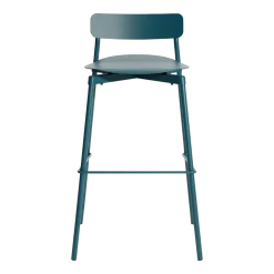 Chaise de bar extérieure en métal bleu océan 75cm Fromme - Petite friture