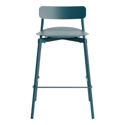 Chaise de bar extérieure en métal bleu océan 65cm Fromme - Petite friture