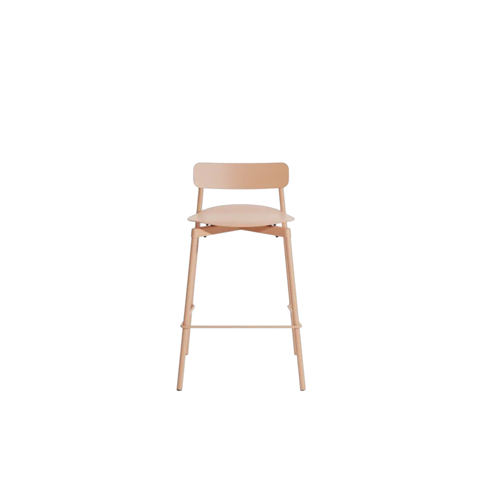 Chaise de bar extérieure en métal blush 65cm Fromme - Petite friture