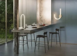 Chaise de bar extérieure en métal ivoire 75cm Fromme - Petite friture