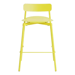 Chaise de bar extérieure en métal jaune 65cm Fromme - Petite friture