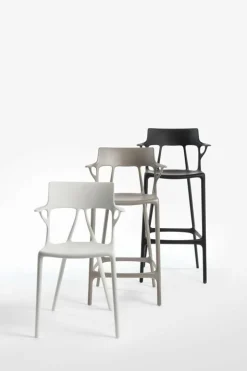 Chaise de bar grise 65 cm A.I - Kartell