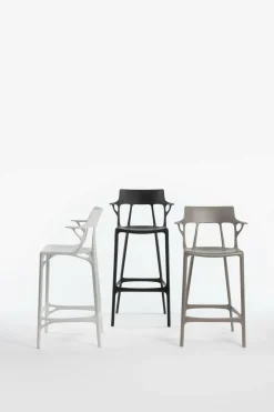 Chaise de bar grise 65 cm A.I - Kartell