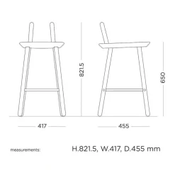 Chaise de bar grise 65 mc Naïve - Emko