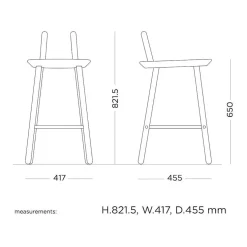 Chaise de bar grise 65 mc Naïve - Emko