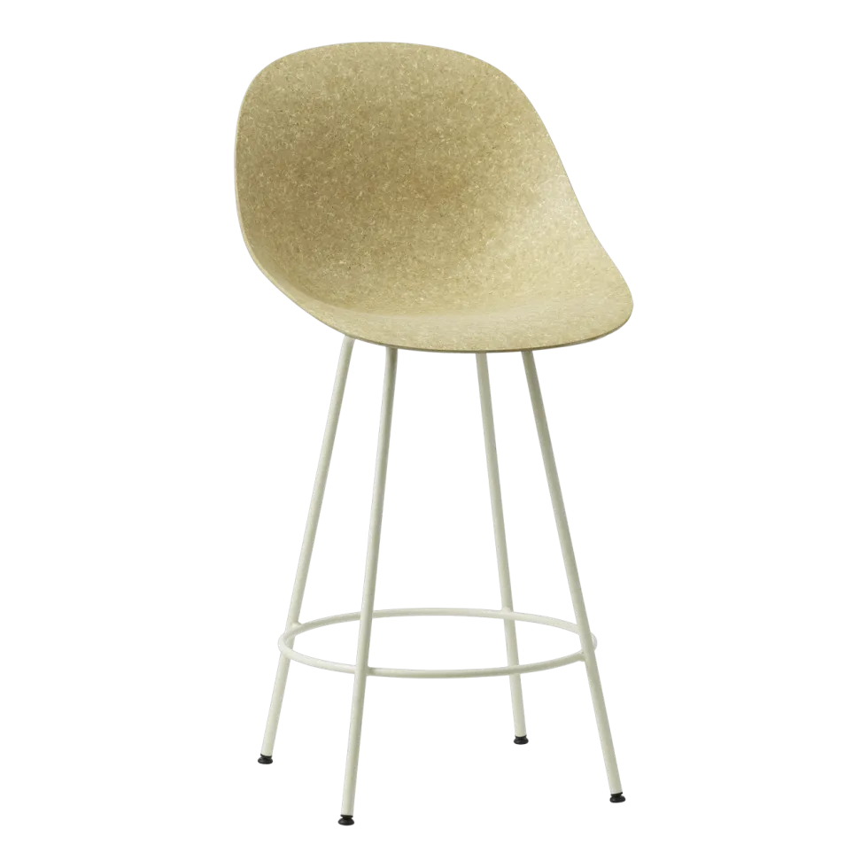 Chaise de bar recyclable en chanvre en acier crème 65cm Mat - Normann Copenhagen