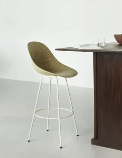 Chaise de bar recyclable en herbes marines et acier crème 65cm Mat - Normann Copenhagen