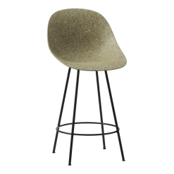Chaise de bar recyclable en herbes marines et acier noir 65cm Mat - Normann Copenhagen