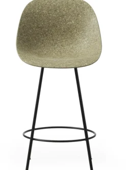 Chaise de bar recyclable en herbes marines et acier noir 65cm Mat - Normann Copenhagen