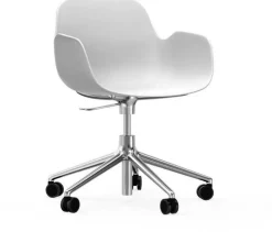 Chaise de bureau avec accoudoirs en aluminium et pp blanc Form - Normann Copenhagen