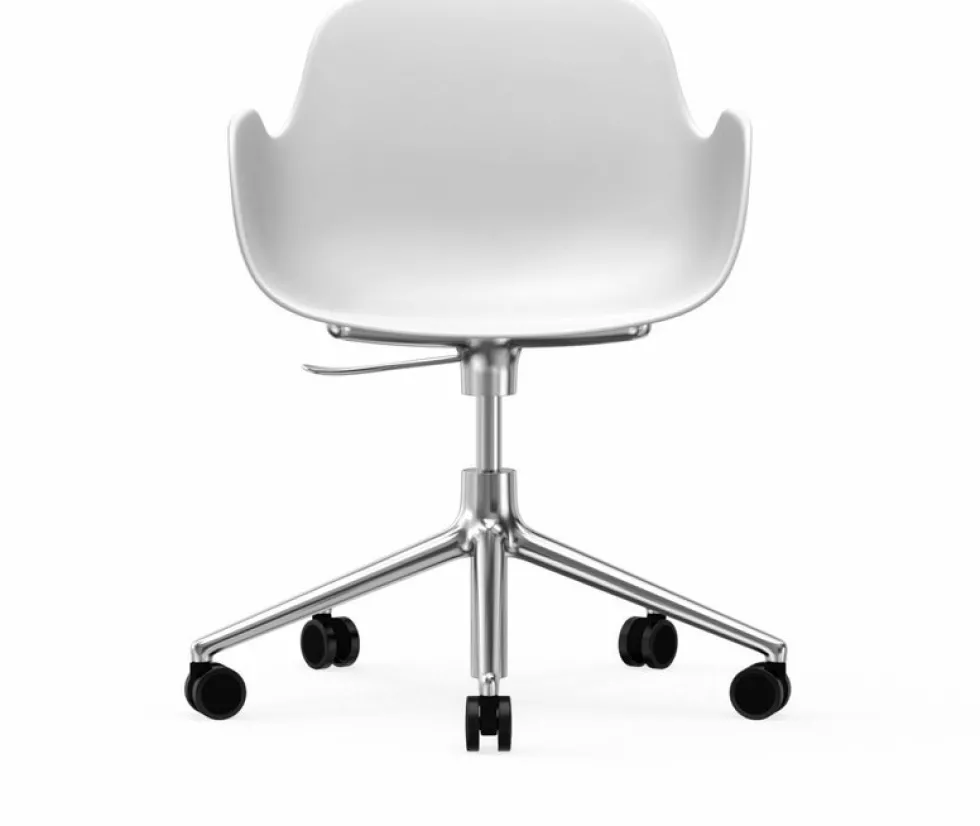 Chaise de bureau avec accoudoirs en aluminium et pp blanc Form - Normann Copenhagen