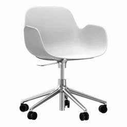 Chaise de bureau avec accoudoirs en aluminium et pp blanc Form - Normann Copenhagen