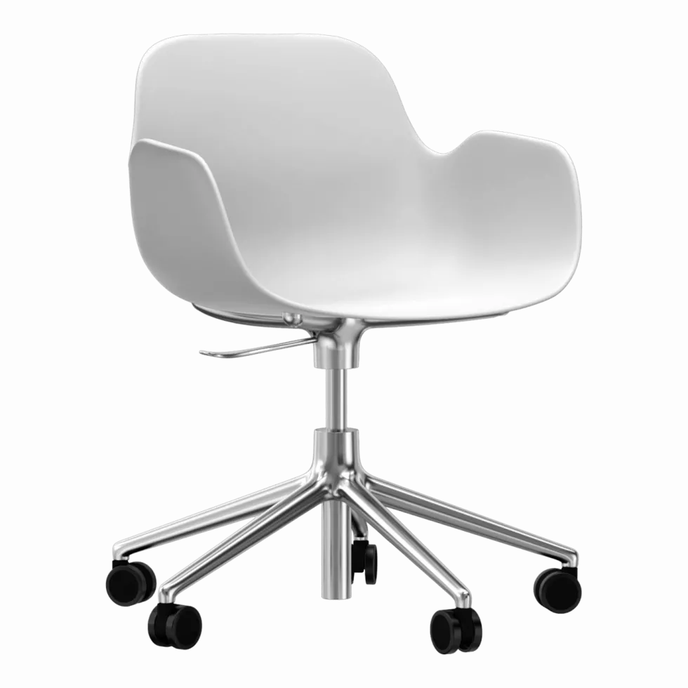 Chaise de bureau avec accoudoirs en aluminium et pp blanc Form - Normann Copenhagen