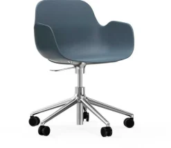 Chaise de bureau avec accoudoirs en aluminium et pp bleu Form - Normann Copenhagen