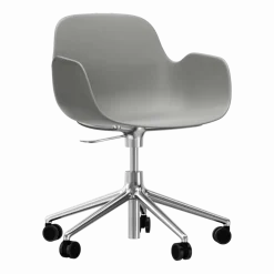 Chaise de bureau avec accoudoirs en aluminium et pp gris Form - Normann Copenhagen