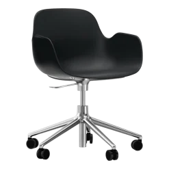 Chaise de bureau avec accoudoirs en aluminium et pp noir Form - Normann Copenhagen