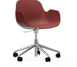 Chaise de bureau avec accoudoirs en aluminium et pp rouge Form - Normann Copenhagen