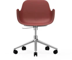 Chaise de bureau avec accoudoirs en aluminium et pp rouge Form - Normann Copenhagen