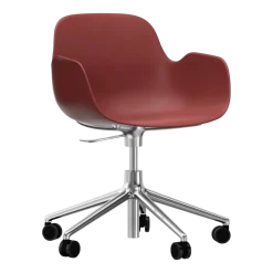 Chaise de bureau avec accoudoirs en aluminium et pp rouge Form - Normann Copenhagen