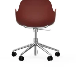 Chaise de bureau avec accoudoirs en aluminium et pp rouge Form - Normann Copenhagen
