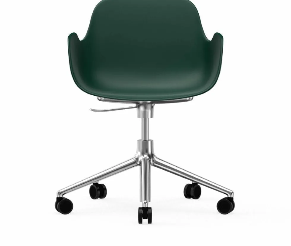 Chaise de bureau avec accoudoirs en aluminium et pp vert Form - Normann Copenhagen