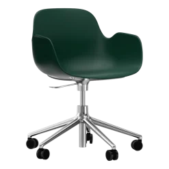 Chaise de bureau avec accoudoirs en aluminium et pp vert Form - Normann Copenhagen