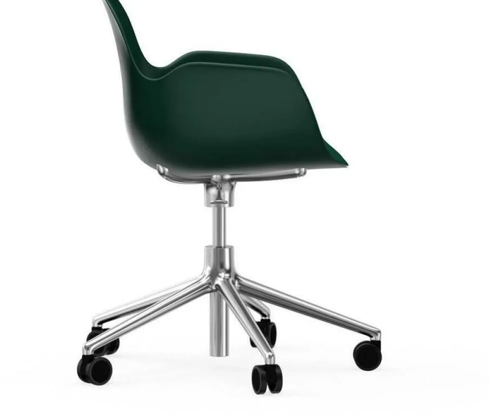 Chaise de bureau avec accoudoirs en aluminium et pp vert Form - Normann Copenhagen
