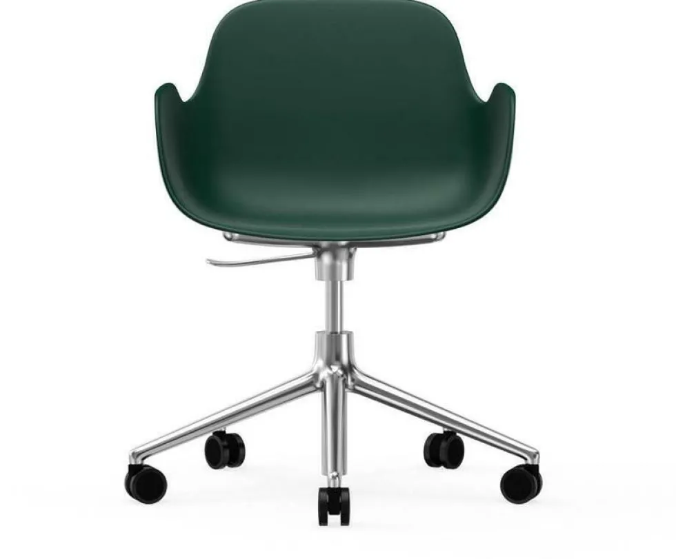Chaise de bureau avec accoudoirs en aluminium et pp vert Form - Normann Copenhagen