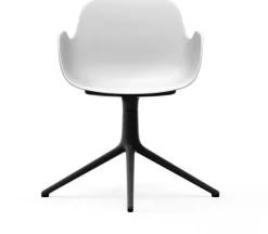 Chaise de bureau avec accoudoirs en polypropylene blanche et noire Swivel 4L blanc - Normann Copenhagen