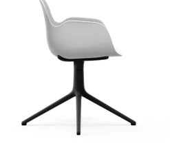 Chaise de bureau avec accoudoirs en polypropylene blanche et noire Swivel 4L blanc - Normann Copenhagen