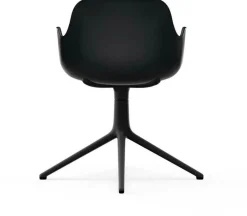 Chaise de bureau avec accoudoirs en polypropylene noire et base noire Swivel 4L noir - Normann Copenhagen