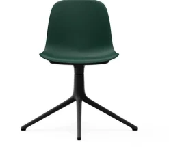 Chaise de bureau en polypropylène verte et base noire Swivel 4L vert - Normann Copenhagen